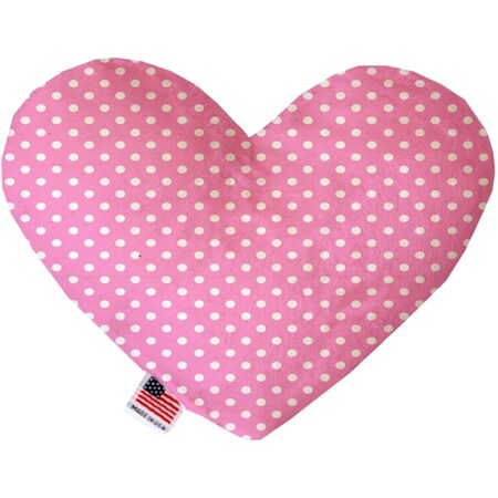Mirage Pet Products Pink Polka Dots 8 in. Stuffing Free Heart Dog Toy 1160-SFTYHT8